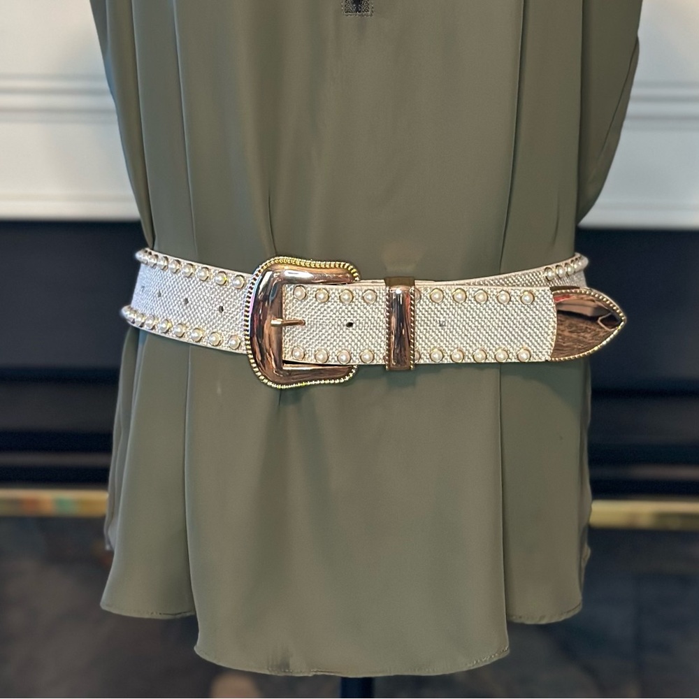 The Athena Pearl Studded Belt